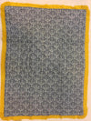 Printed Blue Blanket w/ Yellow Trim