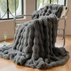 Ruched Faux Fur Throw
