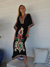 Black Embroidered Kaftan